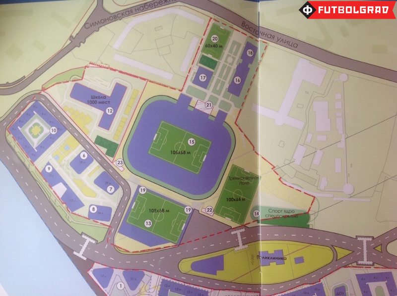 OPIN's construction plan of the stadium, and the surrounding sport facilities - Image via Manuel Veth