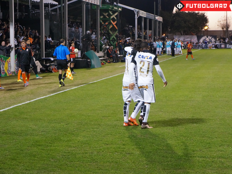 Malcom and Romero celebrating a goal together - Image via Manuel Veth