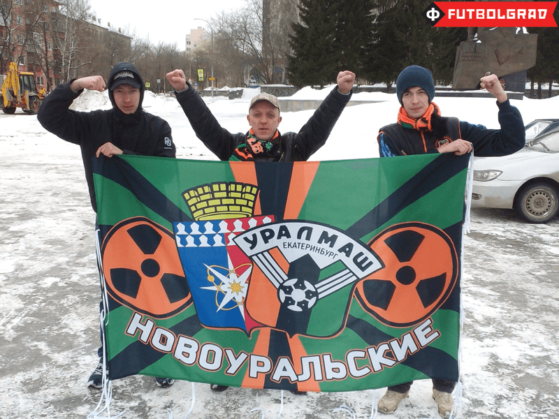 Traveling fans are a rare thing, yet the boys from Novouralsk have undertaken the long journey - Image via Andrew Flint