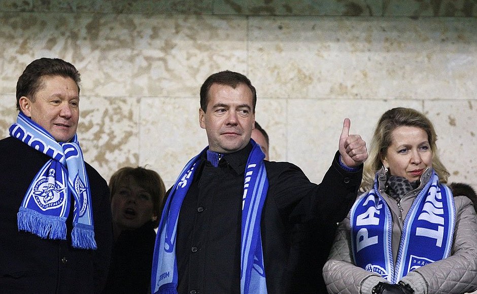 Russia's Prime Minister Dmitry Medvedev supports Zenit - Image via Kremlin.ru