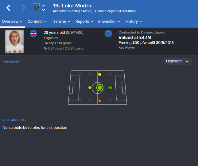 Luka Modrić playing for Dinamo Zagreb in Yugoslavia