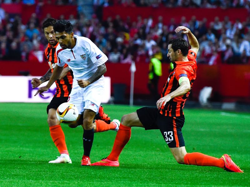 Without Alex Teixeira in the side Shakhtar were eliminated in the semifinal of the Europa League by Sevilla. (Photo by David Ramos/Getty Images)