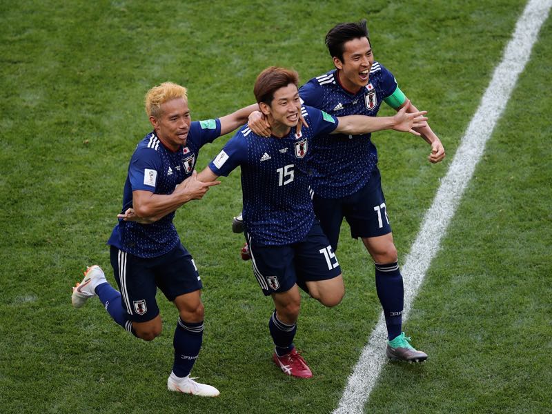 Yuya Osako (c) scored the game winning goal for Japan on matchday 1 (Photo by Clive Brunskill/Getty Images)