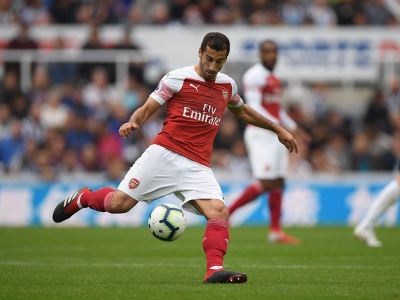 Arsenal player Henrikh Mkhitaryan in action during the Premier League match between Newcastle United and Arsenal FC at St. James Park on September 15, 2018 in Newcastle upon Tyne, United Kingdom. (Photo by Stu Forster/Getty Images)