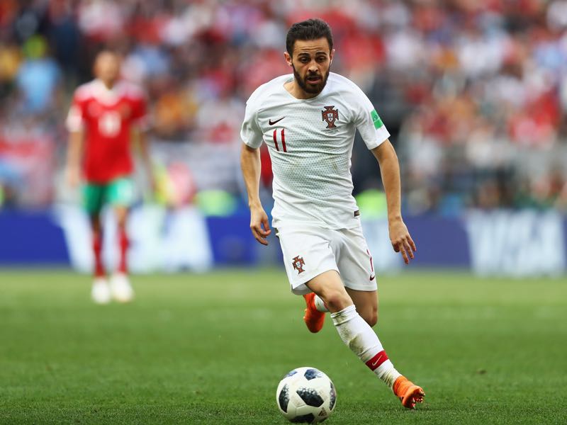 Bernardo Silva of Portugal in action during the 2018 FIFA World Cup Russia group B match between Portugal and Morocco at Luzhniki Stadium on June 20, 2018 in Moscow, Russia. (Photo by Dean Mouhtaropoulos/Getty Images)